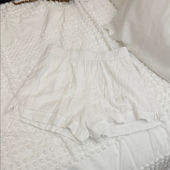 Abercrombie & Fitch High Rise Linen Blend Pull On Shorts Pockets Size Small - Picture 3 of 10